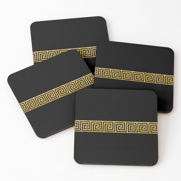Gold Greek Key Coasters (Set of 4)