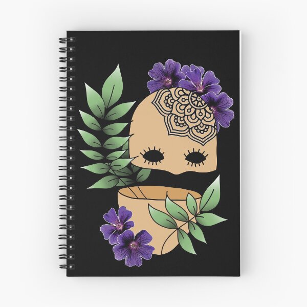 Item preview, Plant Lover, Creepy Face with Plant Leaf & Purple Flowers - Repeat Print designed and sold by 10pmCreations.