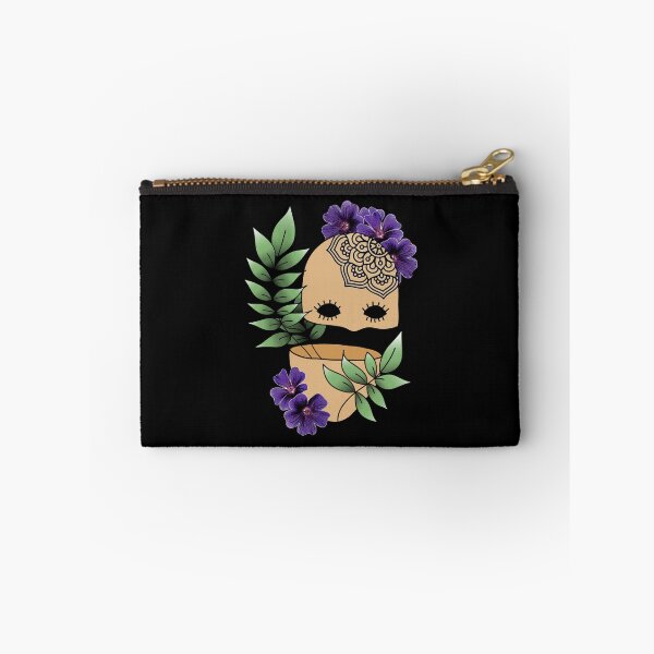 Item preview, Plant Lover, Creepy Face with Plant Leaf & Purple Flowers - Repeat Print designed and sold by 10pmCreations.