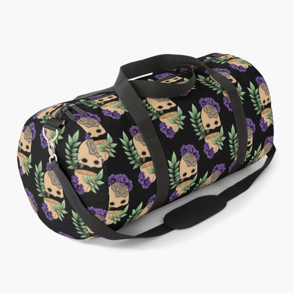 Item preview, Plant Lover, Creepy Face with Plant Leaf & Purple Flowers - Repeat Print designed and sold by 10pmCreations.