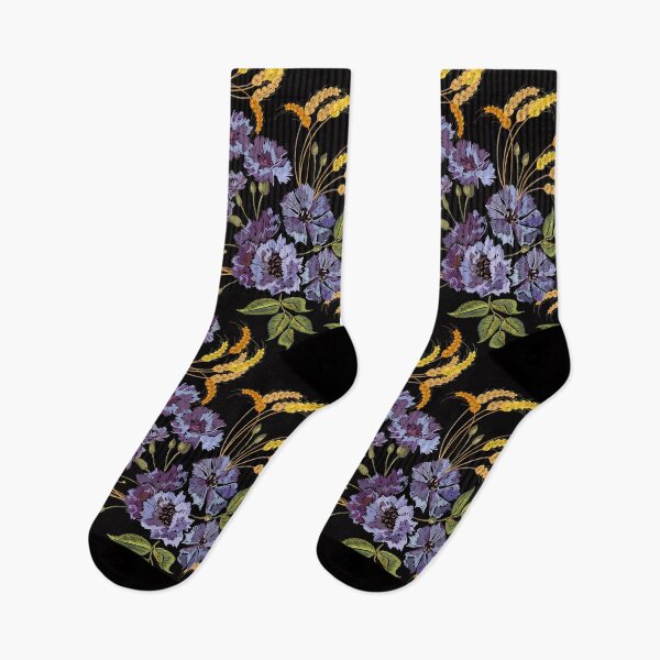 Item preview, Embroidery violet flowers designed and sold by matrioshka.