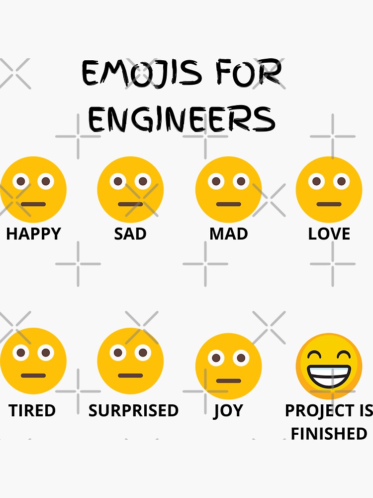 "Emoji for Engineers" Sticker for Sale by PrintedLemon Redbubble