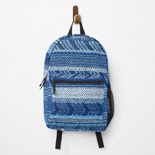 Item preview, Textured Striped Fabric in Vivid Blues - Trompe L'oeil designed and sold by AlteredAtelier.