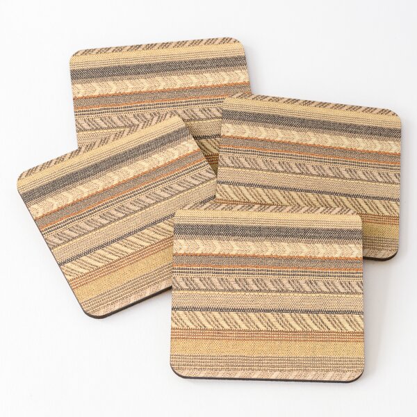 Item preview, Textured Horizontal Striped Fabric in Browns and Tans - Trompe L'oeil designed and sold by AlteredAtelier.