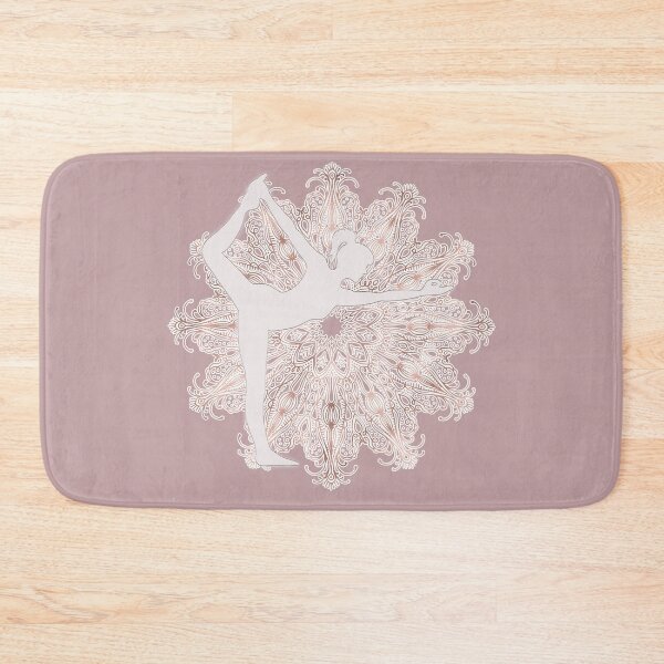 Item preview, Mandala with Natarajasana Yoga Pose (Rose Gold) designed and sold by squishyrainbow.
