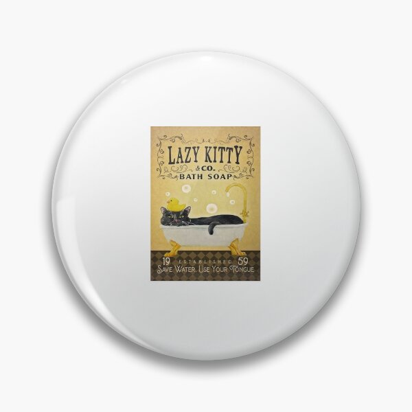 Item preview, Bath Soap Company Lazy Kitty Save Water Use Your Tongue Poster designed and sold by CtiradRybar-01.