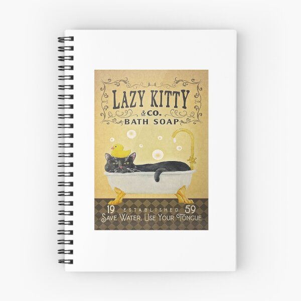 Item preview, Bath Soap Company Lazy Kitty Save Water Use Your Tongue Poster designed and sold by CtiradRybar-01.