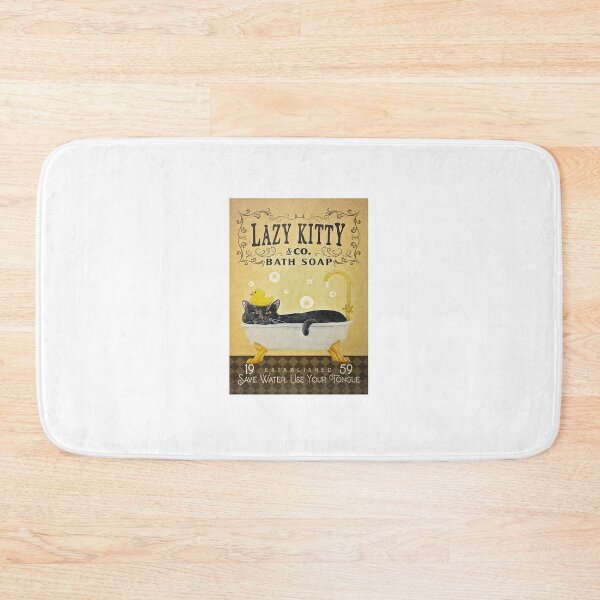 Item preview, Bath Soap Company Lazy Kitty Save Water Use Your Tongue Poster designed and sold by CtiradRybar-01.