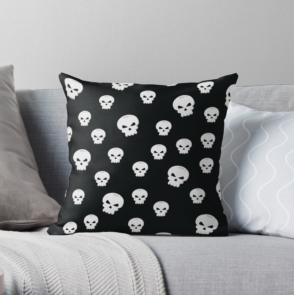 Cartoon Skulls Throw Pillow