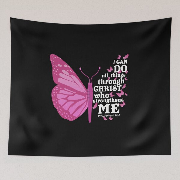 Item preview, Philippians 4:13 Butterfly Wings I Can Do All Things Trough Christ Who Strengthens Me Jesus Inspiring Bible verse for women men designed and sold by alenaz.