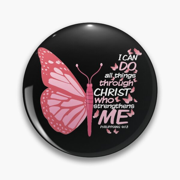 Item preview, Philippians 4:13 Pink Butterfly Bible Verse For Woman I Can Do All Things Trough Christ Who Strengthens Me Jesus Lover Gifts designed and sold by alenaz.