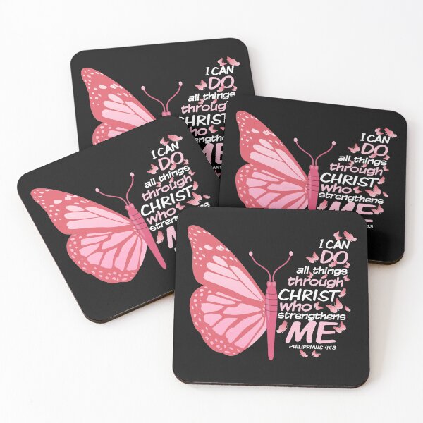 Item preview, Philippians 4:13 Pink Butterfly Bible Verse For Woman I Can Do All Things Trough Christ Who Strengthens Me Jesus Lover Gifts designed and sold by alenaz.