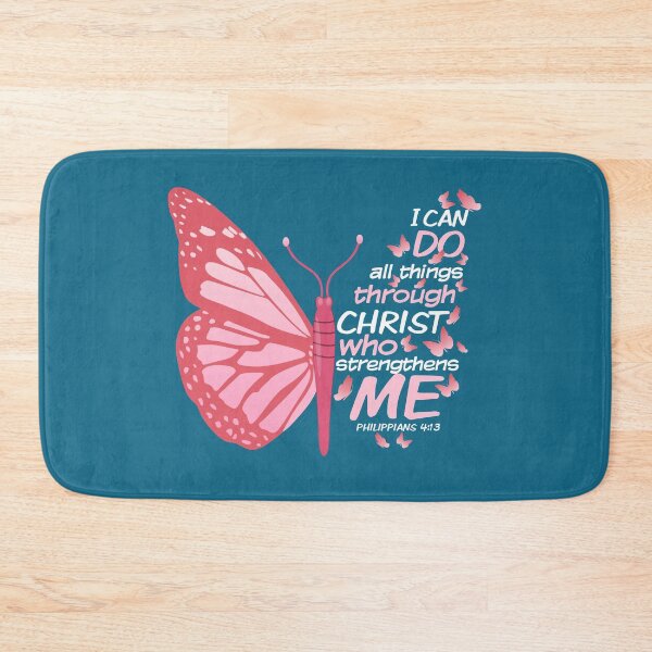 Item preview, Philippians 4:13 Pink Butterfly Bible Verse For Woman I Can Do All Things Trough Christ Who Strengthens Me Jesus Lover Gifts designed and sold by alenaz.