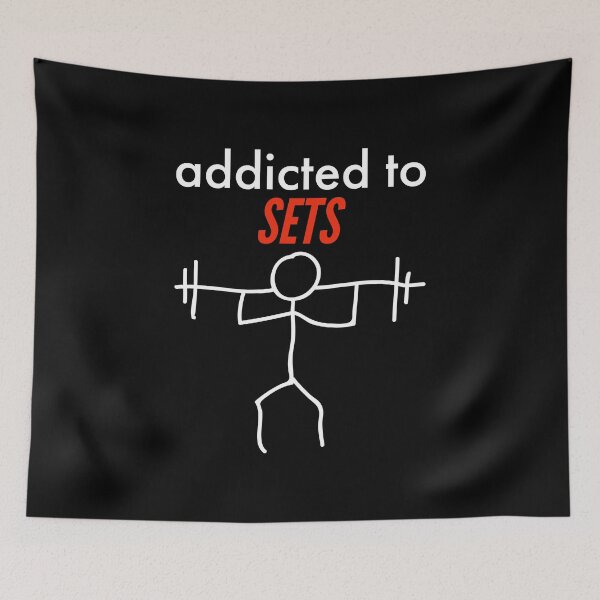 Item preview, Addicted To Sets Funny Gym Workout Naughty Pun Phrase designed and sold by SereneSouls.