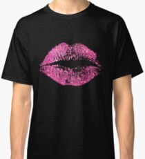 Stilvolle rosa Glitter Lippen Classic T-Shirt