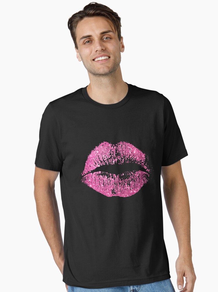 Stylish Pink Glitter Lips\