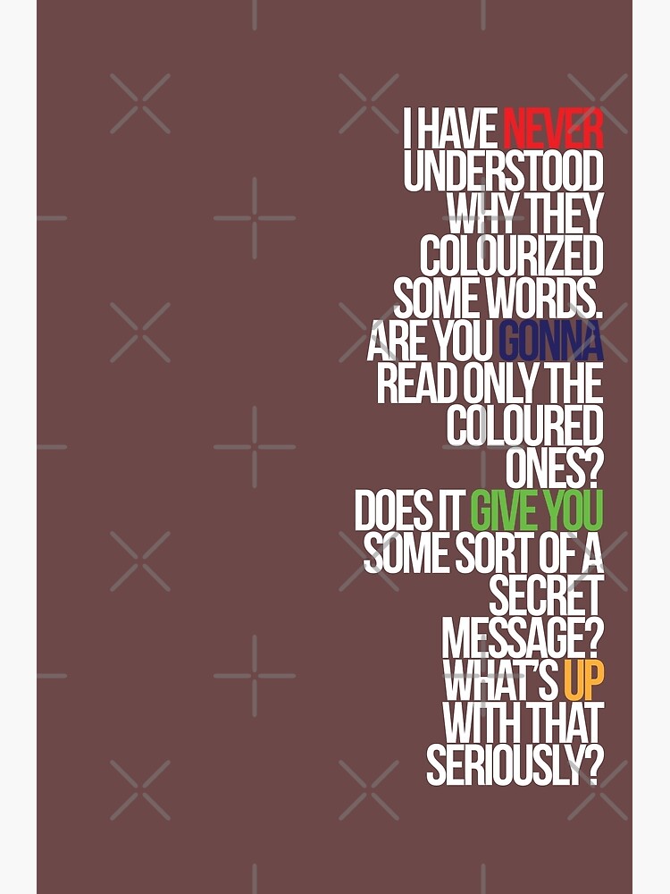 Rick Roll Never Gonna Give You Up - Dark Colour Poster for Sale by  artColourized