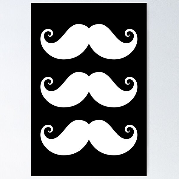 Item preview, White mustaches designed and sold by Mhea.