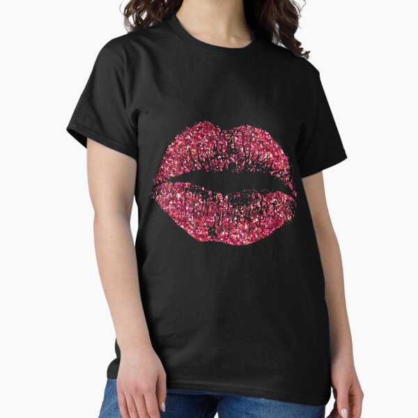 Womens Lipstick Chick Kiss Bling Bling Sequintee Face Design Womens Lipstick Chick Kiss Bling Bling Sequintee Face Design
