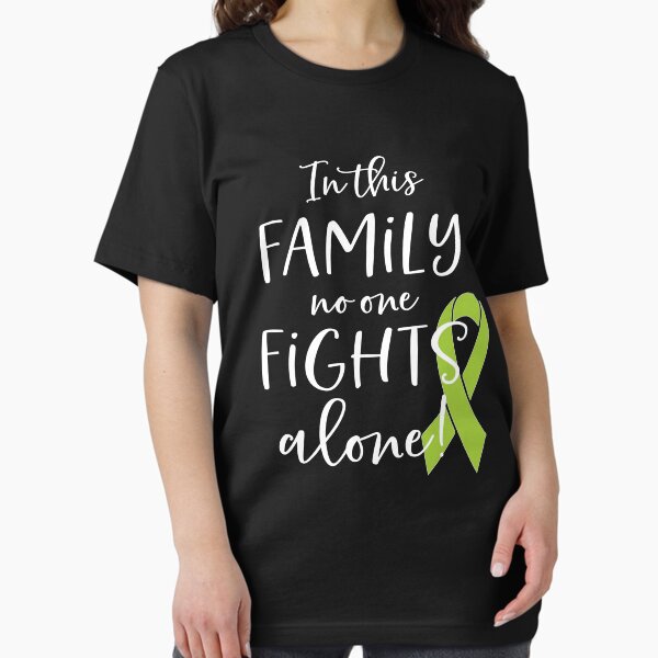 Item preview, Non-Hodgkin Lymphoma Cancer, In This Family No one Fights Alone, Lime Green Ribbon designed and sold by BibiTeeDesign.