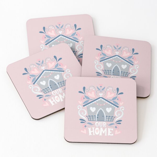 Item preview, Our Home Heart Cottage Folk Art Illustration designed and sold by Kit Cronk.