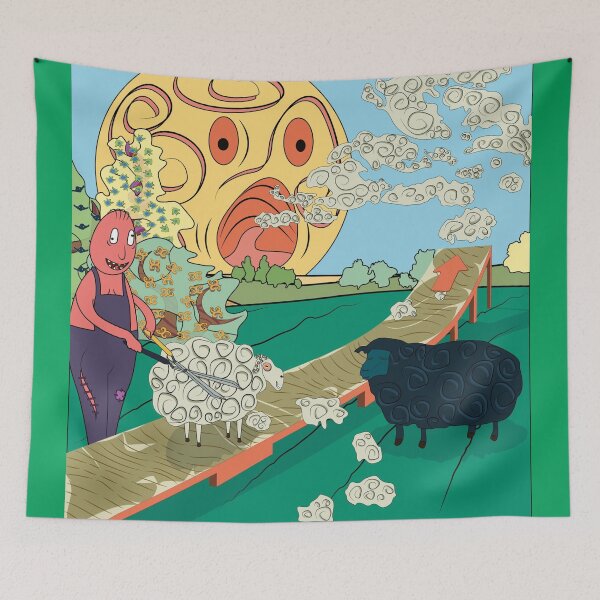 Item preview, Shearing sheep psychedelic art designed and sold by BorneowithLove.
