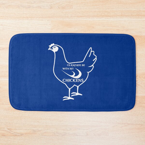 Item preview, I'd Rather Be with my Chickens -funny chicken design on a white chicken on blue designed and sold by katiekendall.
