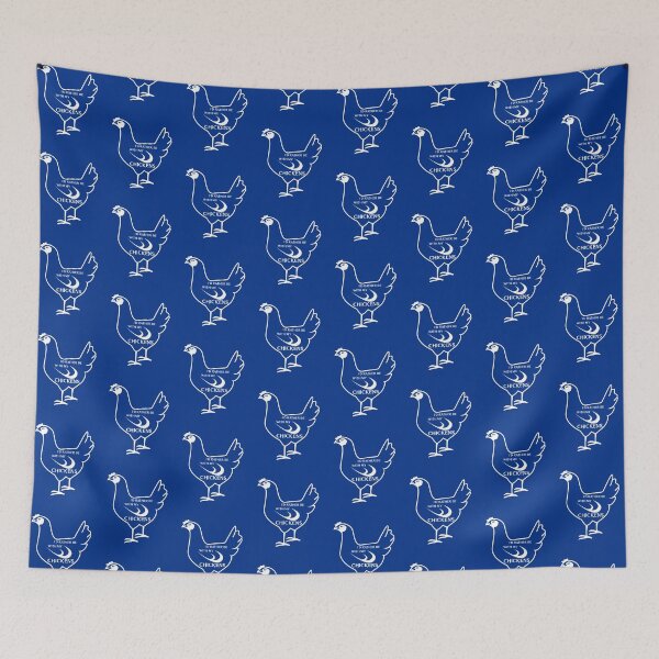 Item preview, I'd Rather Be with my Chickens -funny chicken design on a white chicken on blue designed and sold by katiekendall.