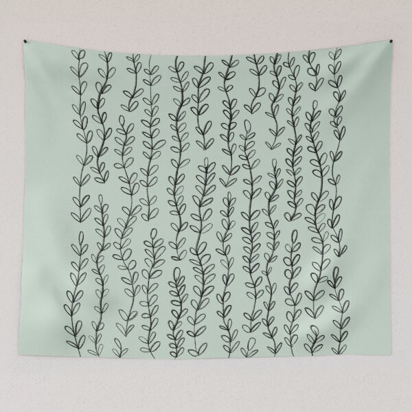 Item preview, Floral vine decor pattern for plant lovers - sage green designed and sold by MNCO.