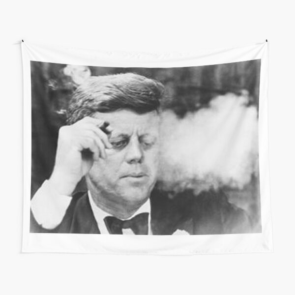 President John Kennedy Smoking a Cigar