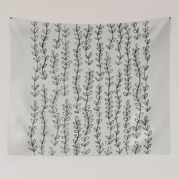 Item preview, Floral vine decor pattern for plant lovers - gray designed and sold by MNCO.