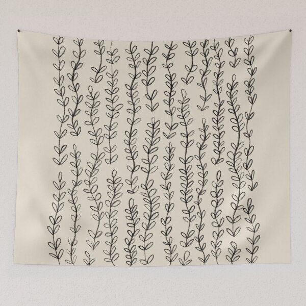 Item preview, Floral vine decor pattern for plant lovers - creamy beige designed and sold by MNCO.