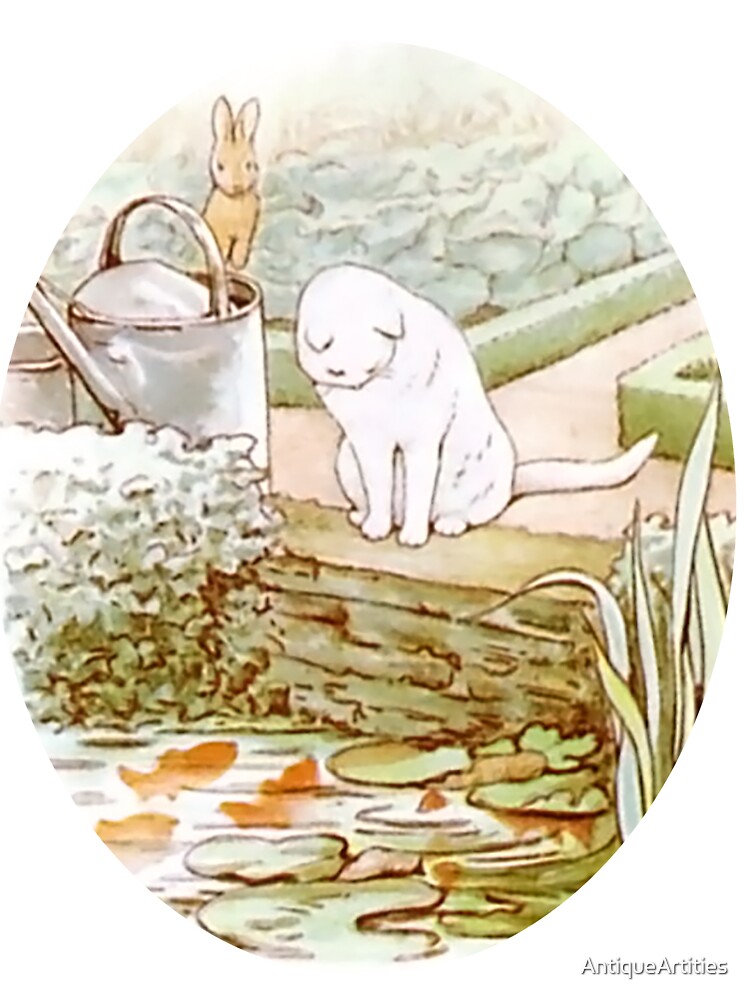 Beatrix Potter Art Print, A Rabbit's Tea Party, Storybook Illustration,  Bunny Nursery Art, Vintage Children's Decor, Antique Rabbit Wall Art 