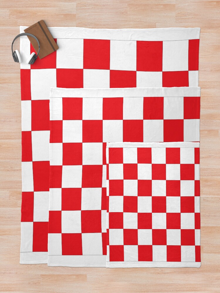 Alternate view of Shahovnia Sahovnica Croatian Checkerboard Hrvatsko Checky Throw Blanket