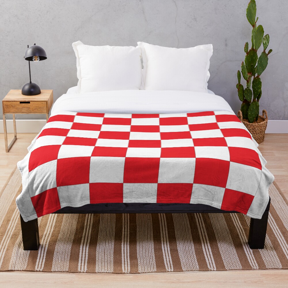 Shahovnia Sahovnica Croatian Checkerboard Hrvatsko Checky Throw Blanket
