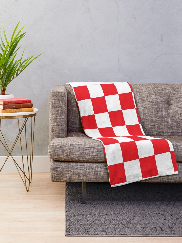 Alternate view of Shahovnia Sahovnica Croatian Checkerboard Hrvatsko Checky Throw Blanket
