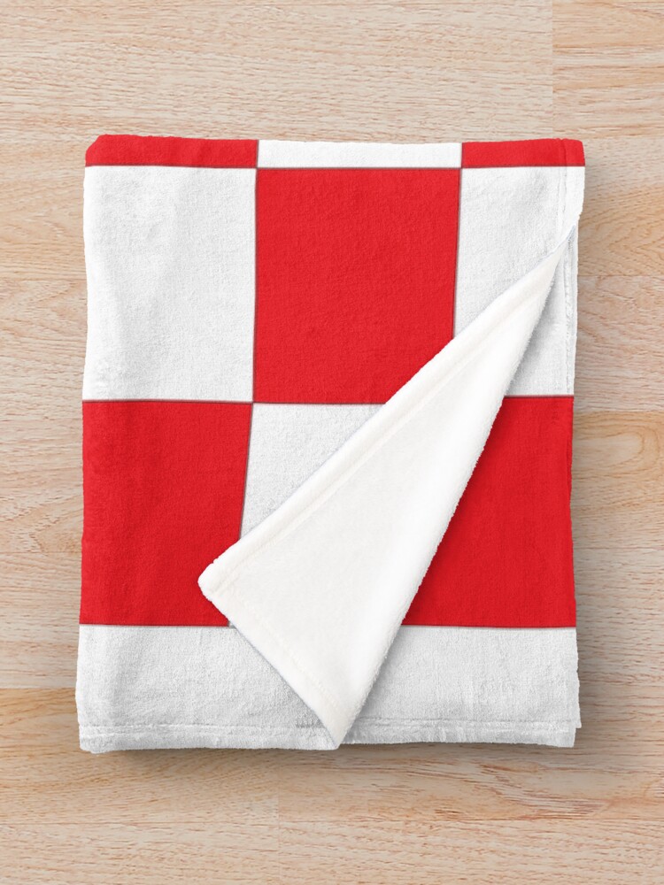 Alternate view of Shahovnia Sahovnica Croatian Checkerboard Hrvatsko Checky Throw Blanket