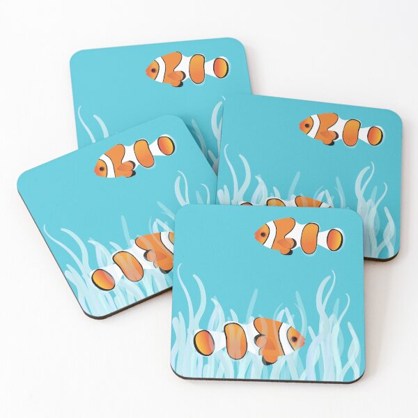 Item preview, Two clown fishes swimming between sea anemones designed and sold by Bwiselizzy.