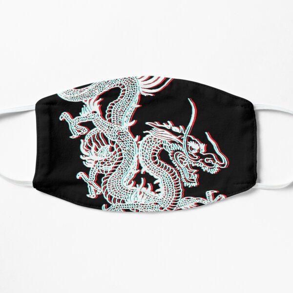 Chinese Dragon Glitch Flat Mask