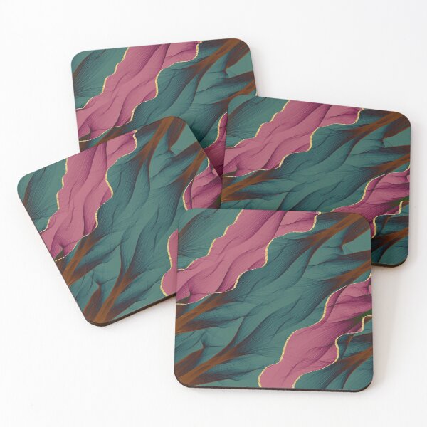 Item preview, Green Brown Pink and Gold Geometric Shimmery Artwork designed and sold by BilgePaksoylu.