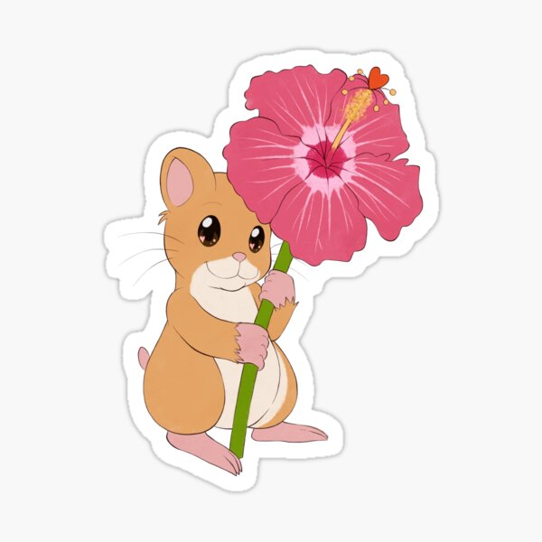 Hamster Hibiscus Sticker