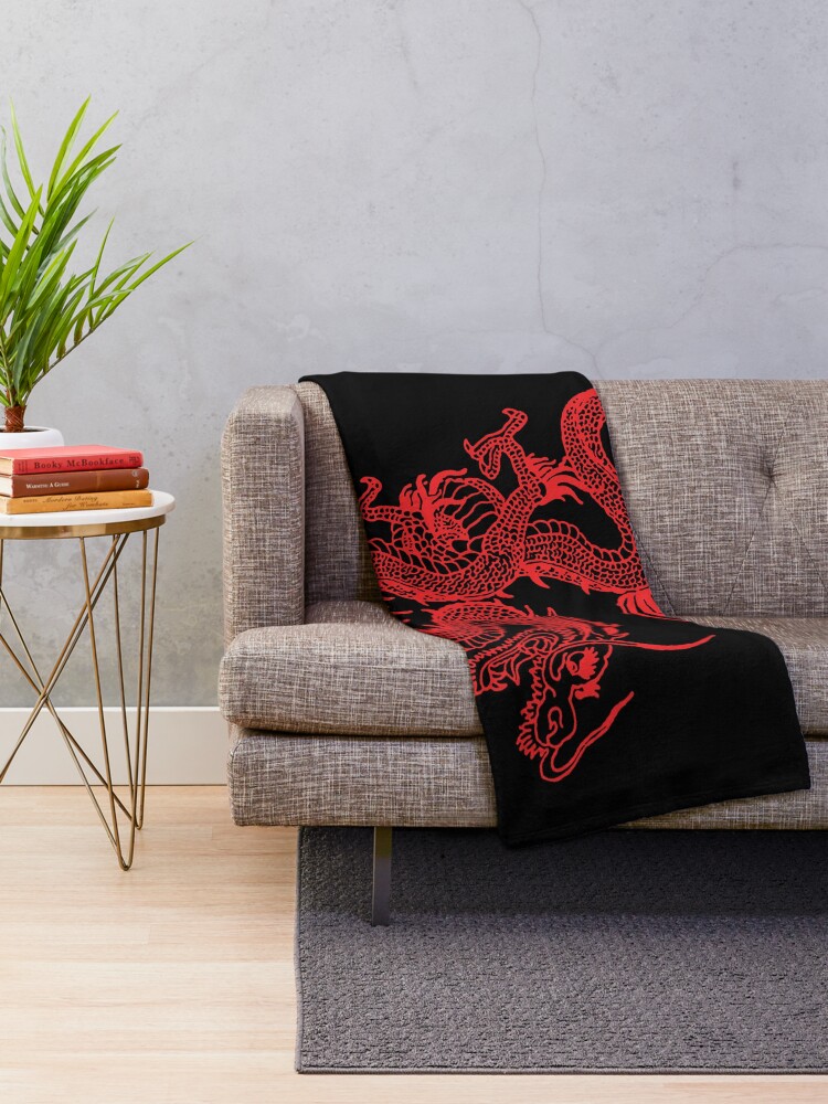 Red Chinese Dragon Throw Blanket For Sale By Eddiebalevo Redbubble