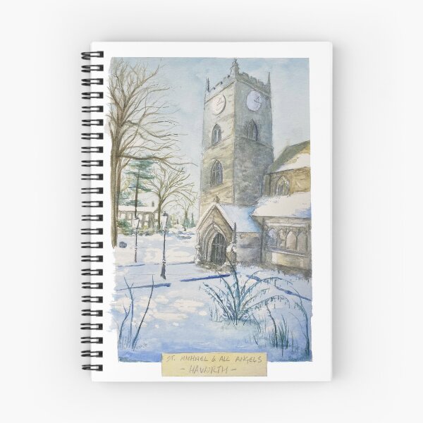 Item preview, Haworth Church at Christmas Watercolour Painting designed and sold by OnHeathAndMoor.
