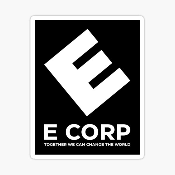 E Corp Sticker By Hauntedrobot Redbubble