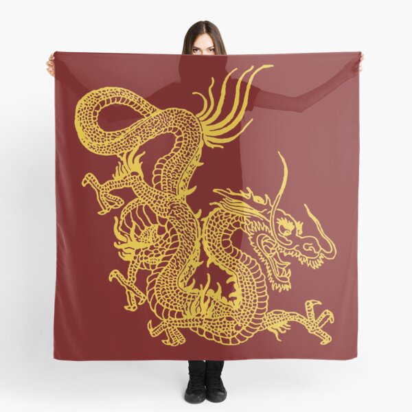 Yellow (Golden) Chinese Dragon Scarf