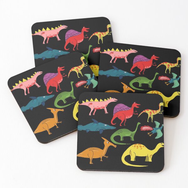 Aperçu de l'œuvre Dinosaures aux couleurs vives créée et vendue par RetroRobbo.