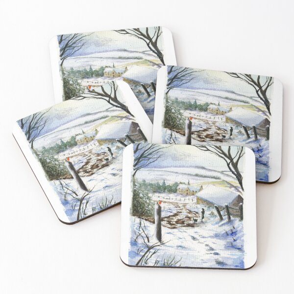 Item preview, Winter Yorkshire Countryside Landscape Watercolour Painting designed and sold by OnHeathAndMoor.