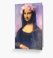 Mona Lisa Flower Crown Greeting Card