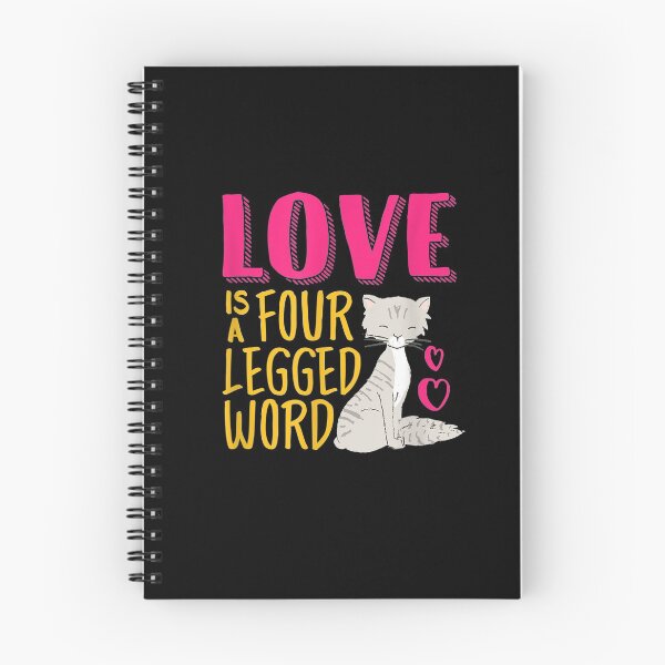 Item preview, Funny Cat Lover Love Is A Four Legged Word Cute Grey Kitty  designed and sold by mylahKristian.