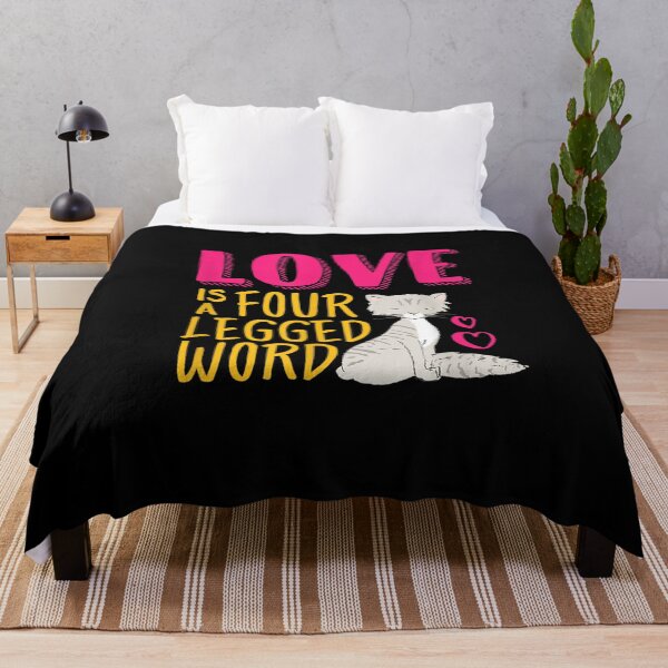 Item preview, Funny Cat Lover Love Is A Four Legged Word Cute Grey Kitty  designed and sold by mylahKristian.
